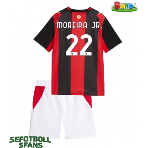 AC Milan Diego Moreira #22 Hemmaställ Barn 2026-27 Kortärmad (+ Korta byxor)